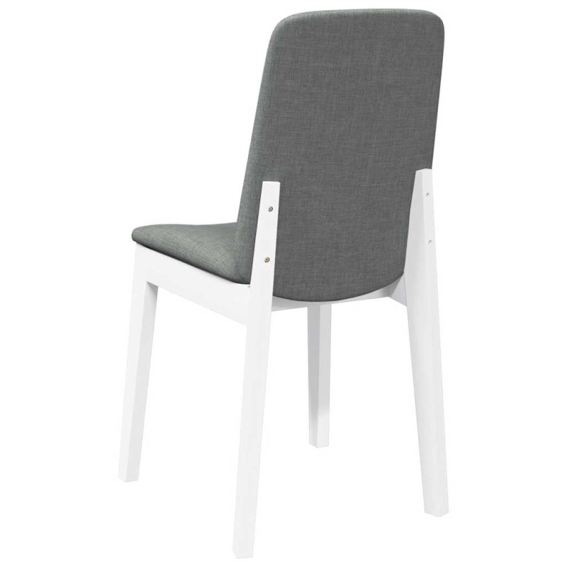 Esszimmerstühle mit Kissen 2 Stk. Weiß Massivholz Gummibaum