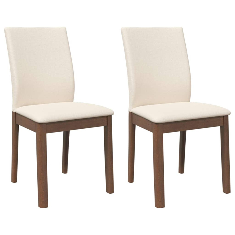 Esszimmerstühle mit Kissen 2 Stk. Braun Massivholz Gummibaum