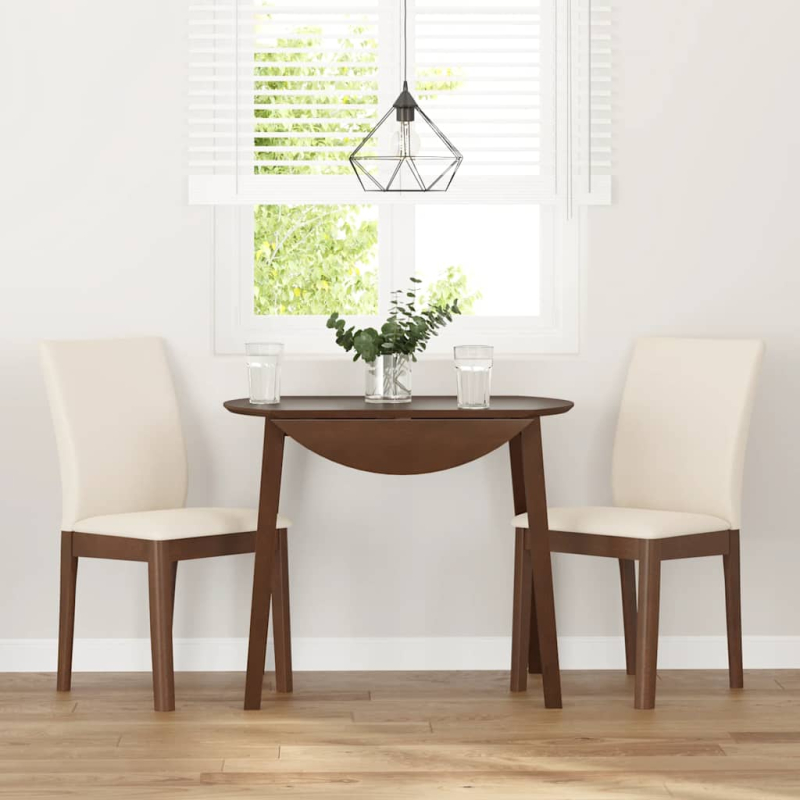 Esszimmerstühle mit Kissen 2 Stk. Braun Massivholz Gummibaum