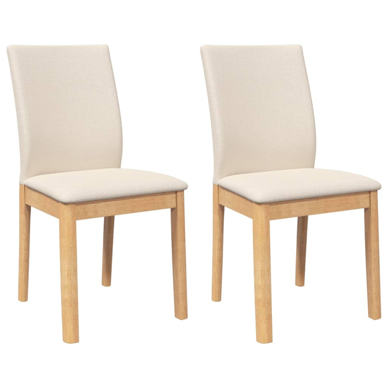 Esszimmerstühle mit Kissen 2 Stk. Massivholz Gummibaum
