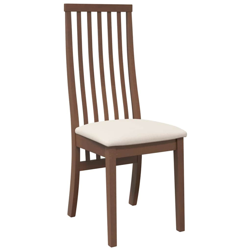 Esszimmerstühle mit Kissen 2 Stk. Braun Massivholz Gummibaum
