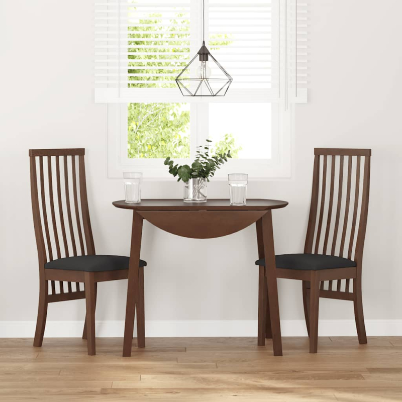 Esszimmerstühle mit Kissen 2 Stk. Braun Massivholz Gummibaum