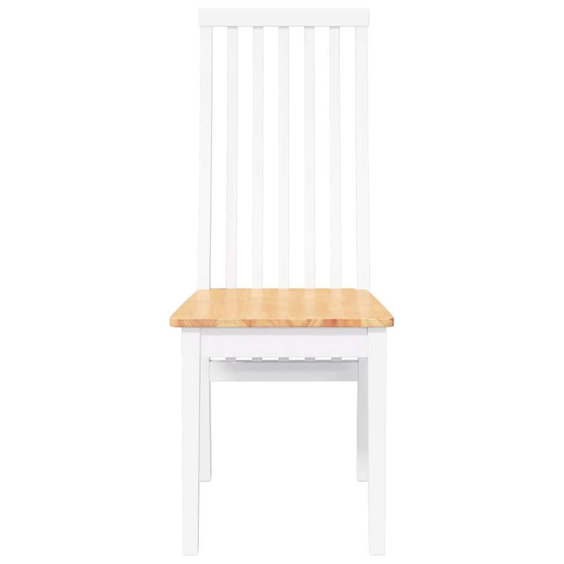 Esszimmerstühle 2 Stk. Weiß Massivholz Gummibaum