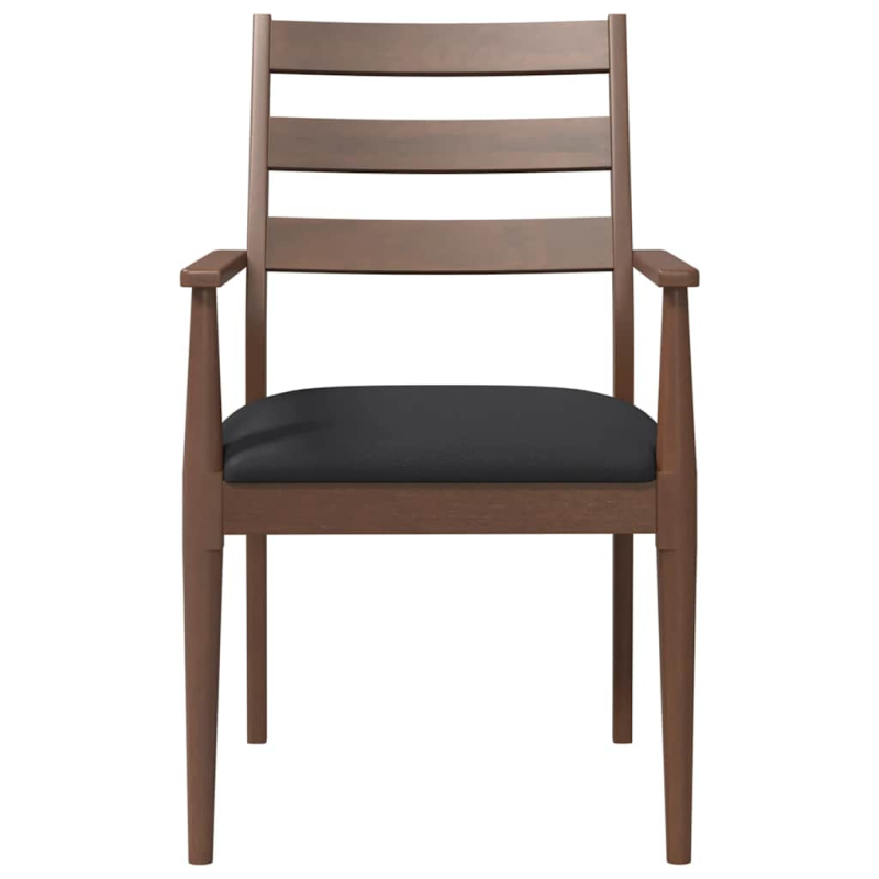 Esszimmerstühle mit Kissen 2 Stk. Braun Massivholz Gummibaum