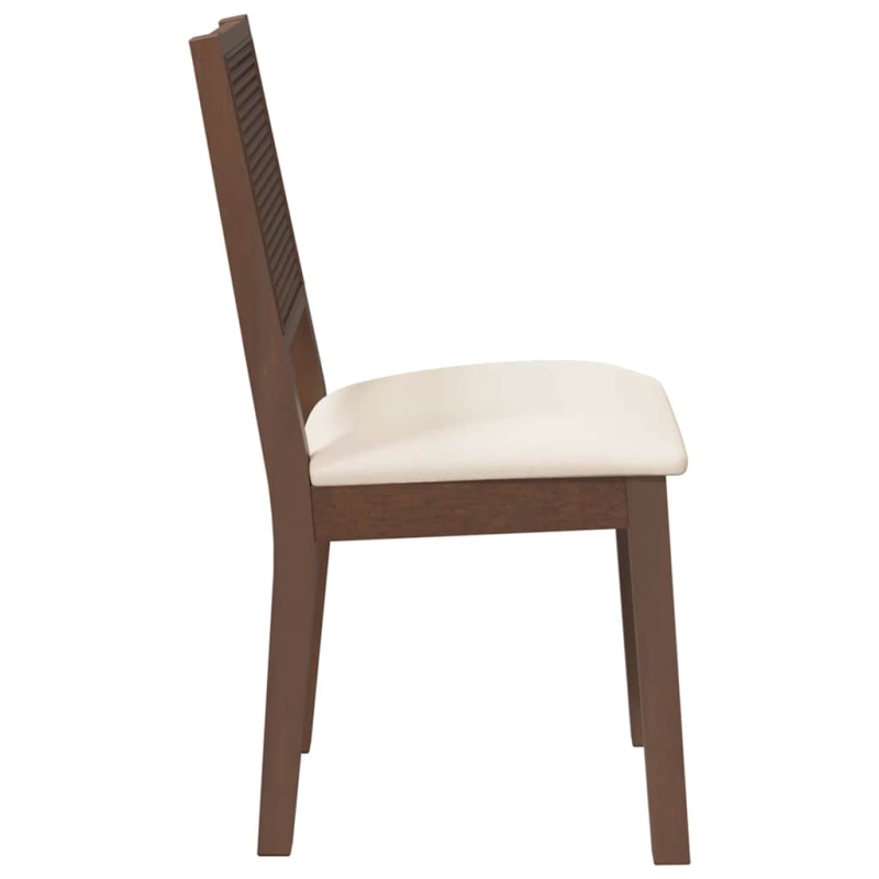 Esszimmerstühle mit Kissen 2 Stk. Braun Massivholz Gummibaum