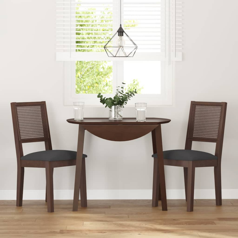 Esszimmerstühle mit Kissen 2 Stk. Braun Massivholz Gummibaum