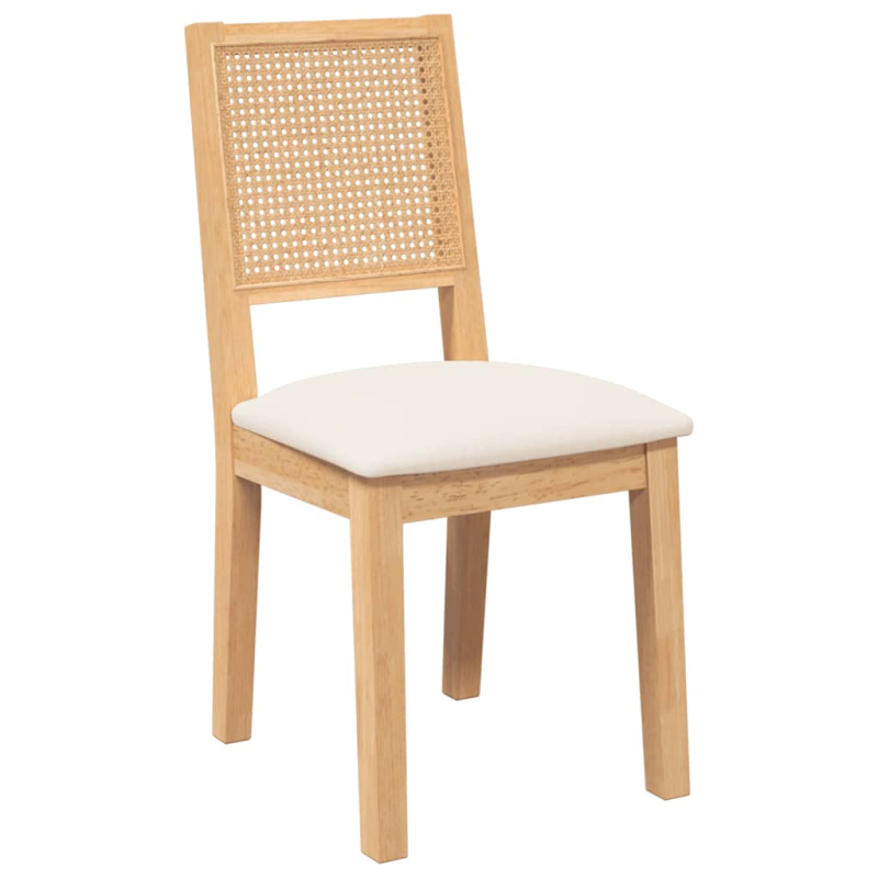 Esszimmerstühle mit Kissen 2 Stk. Massivholz Gummibaum