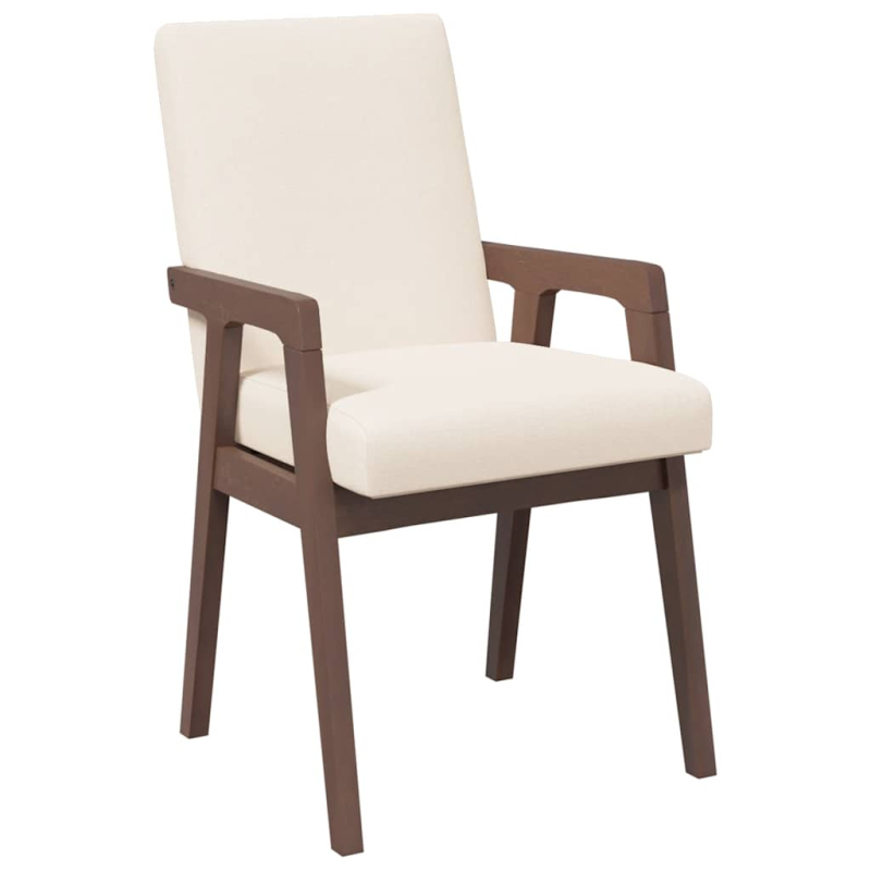 Esszimmerstühle mit Kissen 2 Stk. Braun Massivholz Gummibaum
