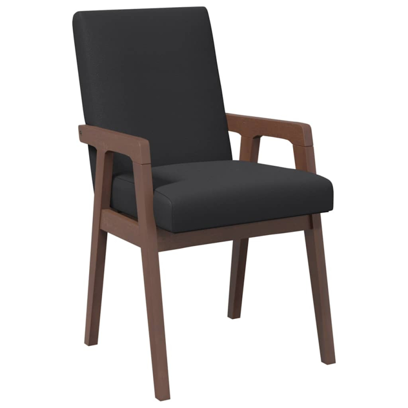 Esszimmerstühle mit Kissen 2 Stk. Braun Massivholz Gummibaum