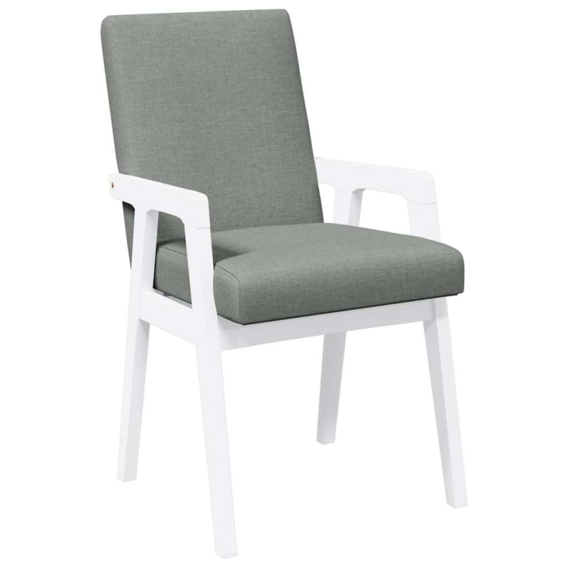 Esszimmerstühle mit Kissen 2 Stk. Weiß Massivholz Gummibaum