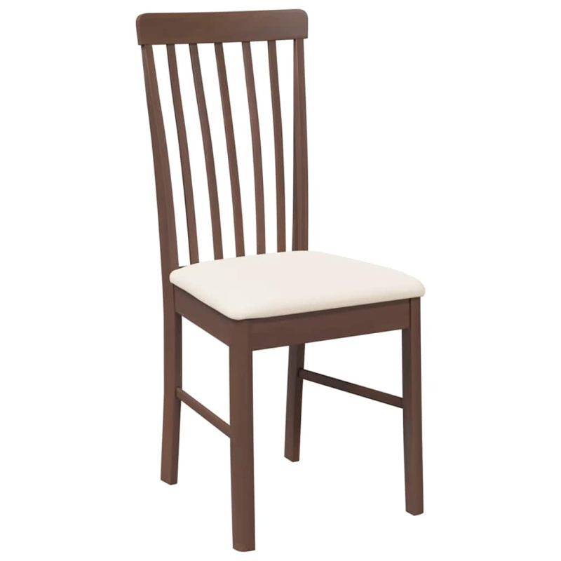 Esszimmerstühle mit Kissen 2 Stk. Braun Massivholz Gummibaum