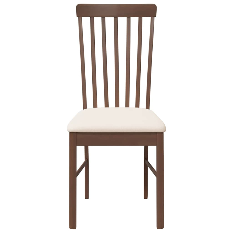 Esszimmerstühle mit Kissen 2 Stk. Braun Massivholz Gummibaum
