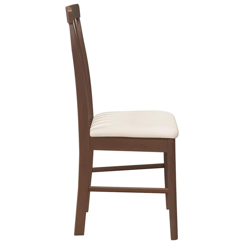 Esszimmerstühle mit Kissen 2 Stk. Braun Massivholz Gummibaum