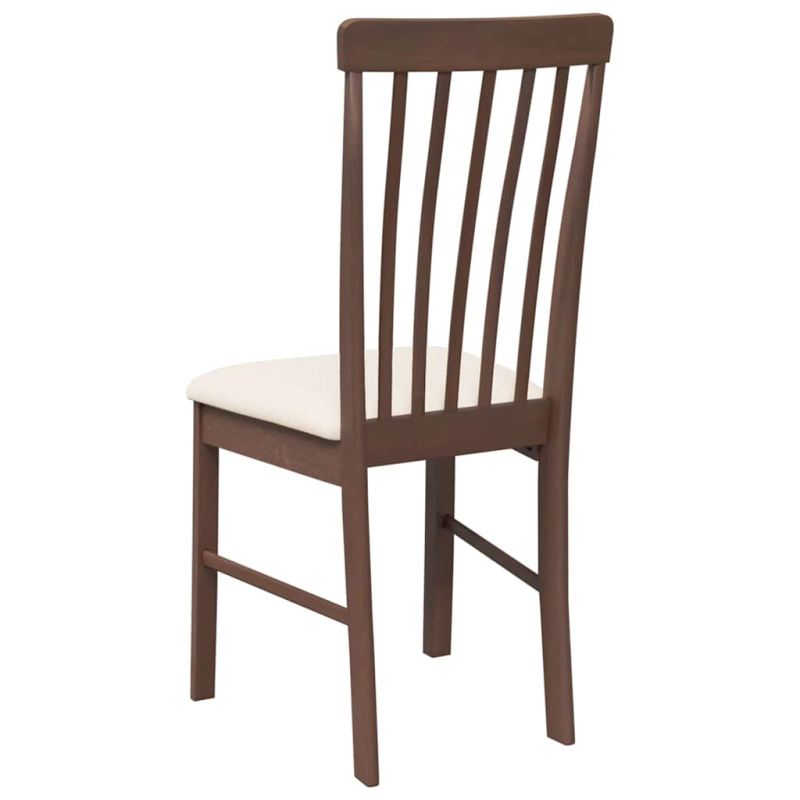 Esszimmerstühle mit Kissen 2 Stk. Braun Massivholz Gummibaum