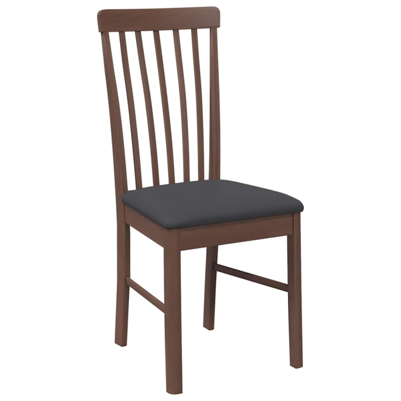 Esszimmerstühle mit Kissen 2 Stk. Braun Massivholz Gummibaum