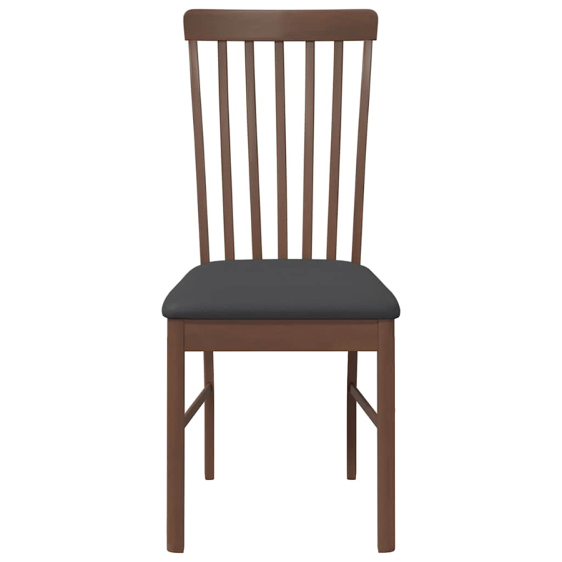 Esszimmerstühle mit Kissen 2 Stk. Braun Massivholz Gummibaum