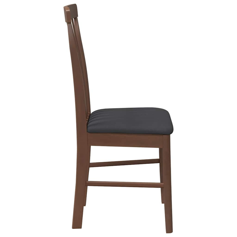 Esszimmerstühle mit Kissen 2 Stk. Braun Massivholz Gummibaum