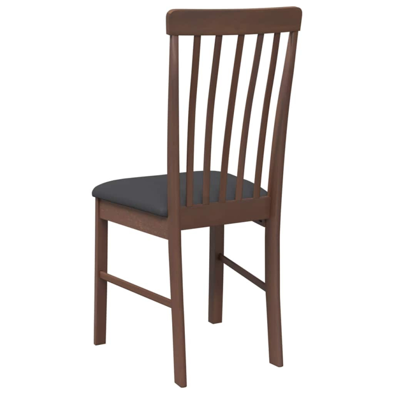 Esszimmerstühle mit Kissen 2 Stk. Braun Massivholz Gummibaum