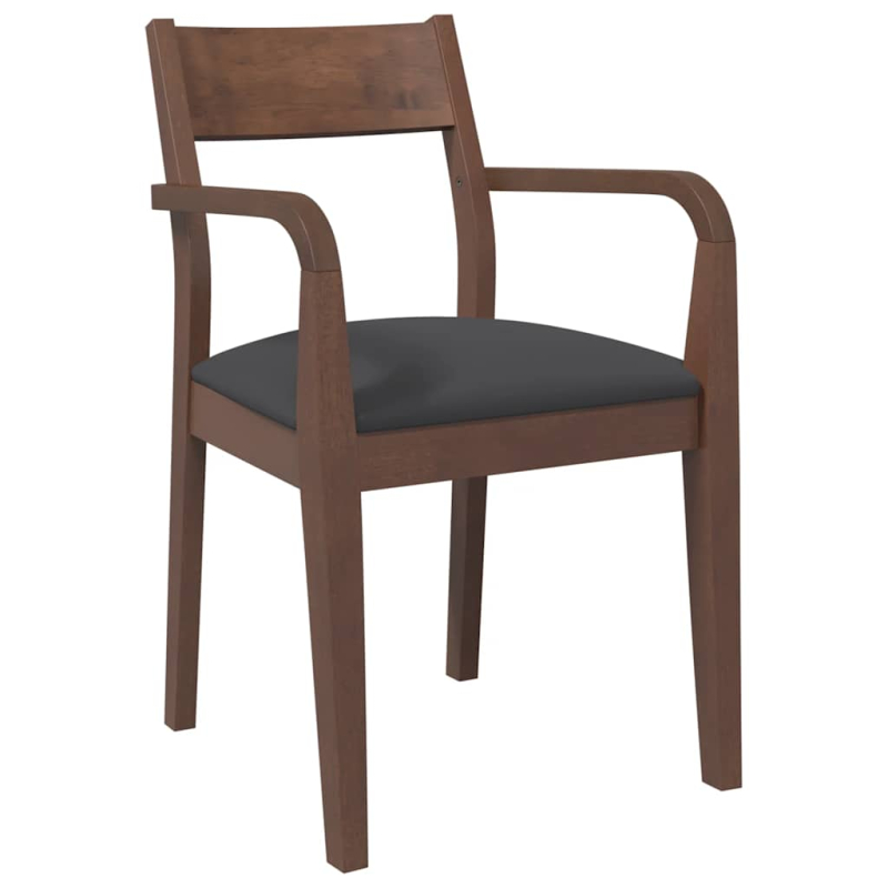Esszimmerstühle mit Kissen 2 Stk. Braun Massivholz Gummibaum