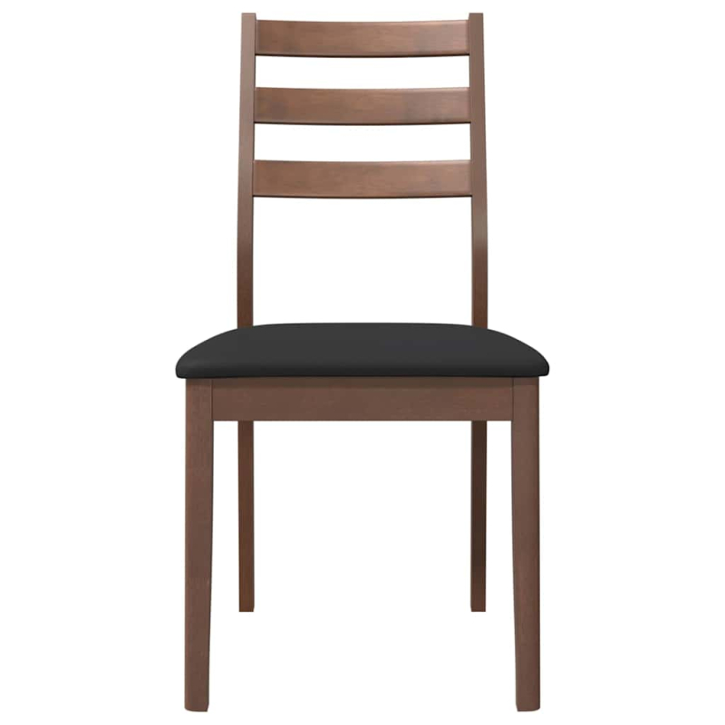 Esszimmerstühle mit Kissen 2 Stk. Braun Massivholz Gummibaum