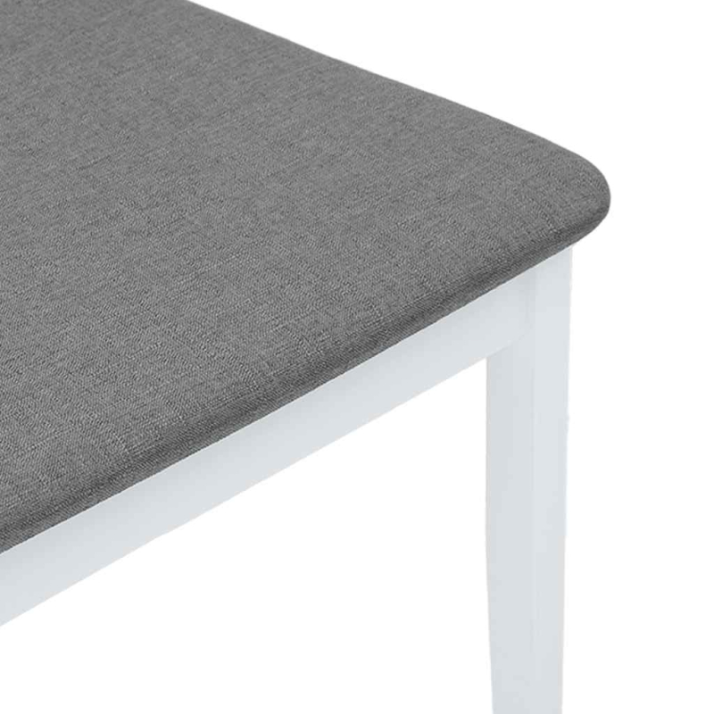 Esszimmerstühle mit Kissen 2 Stk. Weiß Massivholz Gummibaum