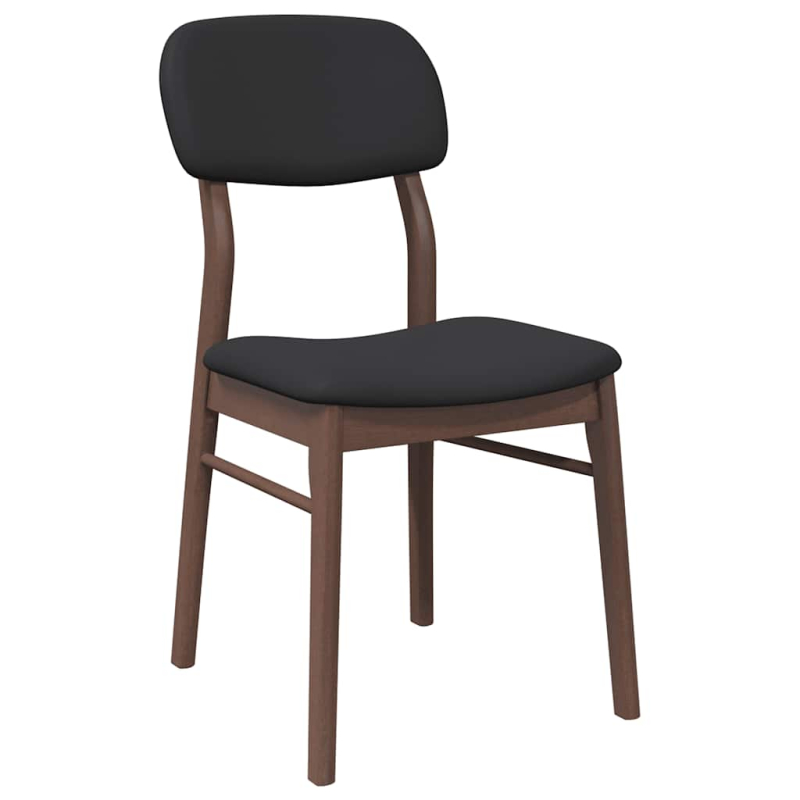 Esszimmerstühle mit Kissen 2 Stk. Braun Massivholz Gummibaum