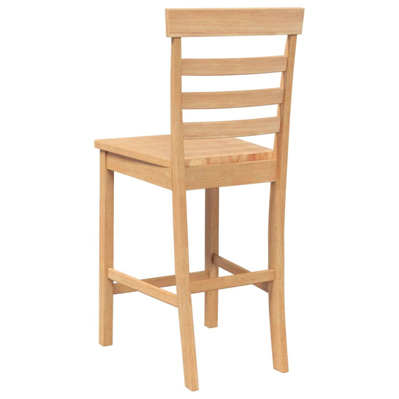 Barhocker 2 Stk. Natur Massivholz Gummibaum