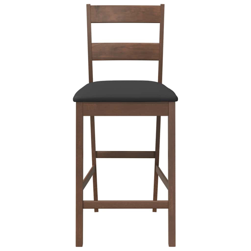 Barhocker mit Kissen 2 Stk. Braun Massivholz Gummibaum