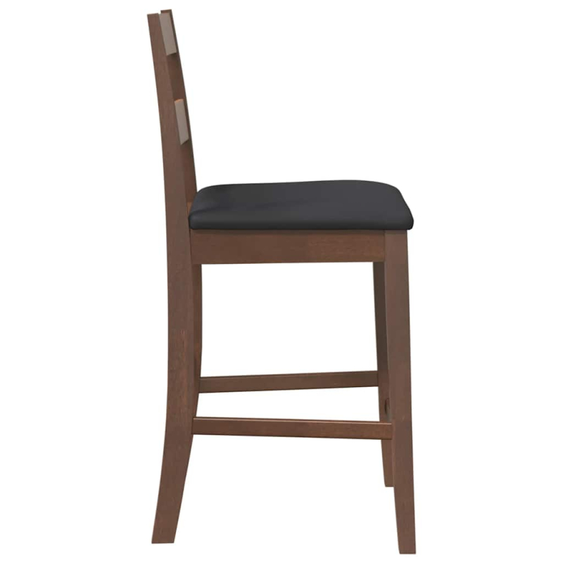 Barhocker mit Kissen 2 Stk. Braun Massivholz Gummibaum