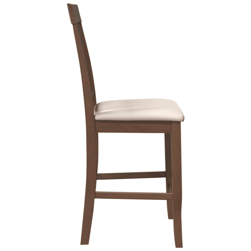 Barhocker mit Kissen 2 Stk. Braun Massivholz Gummibaum