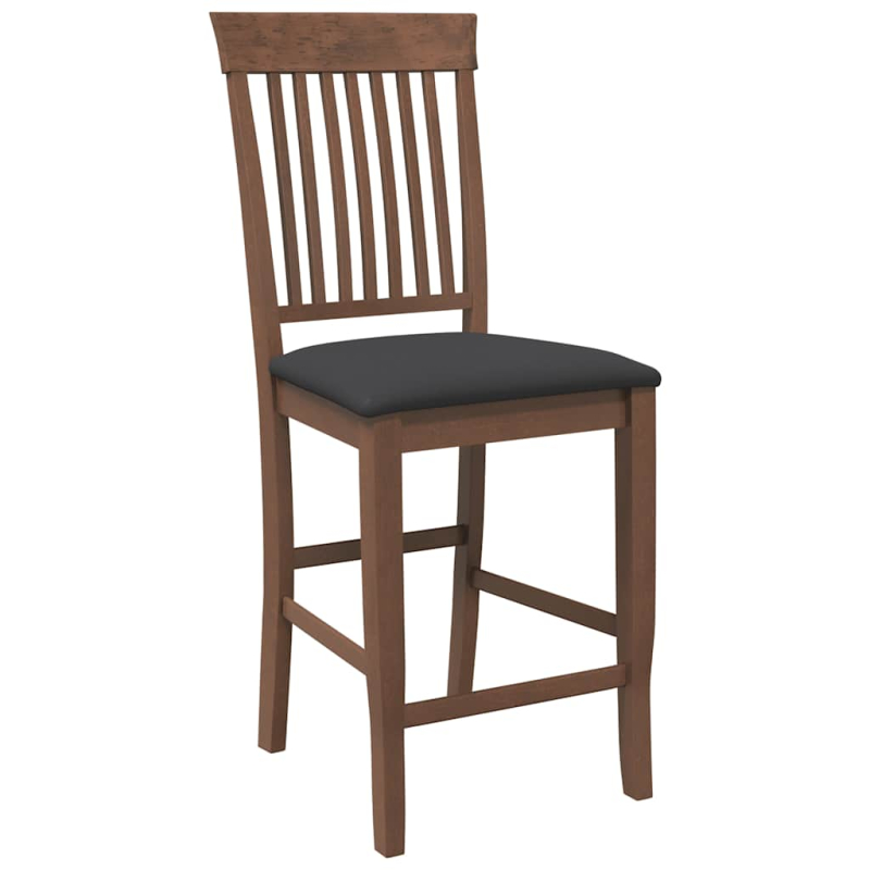 Barhocker mit Kissen 2 Stk. Braun Massivholz Gummibaum