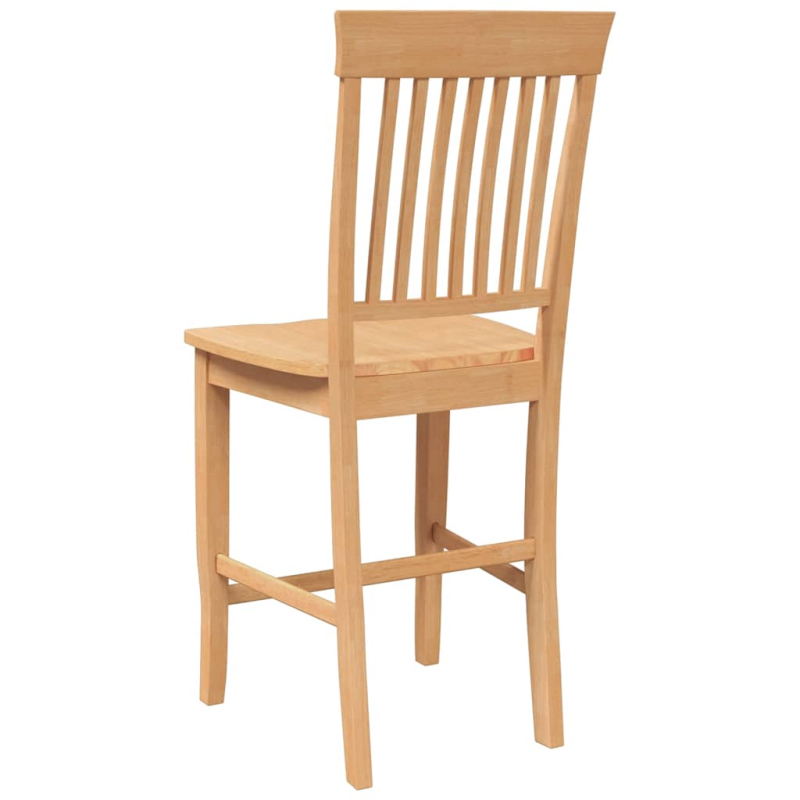 Barhocker 2 Stk. Natur Massivholz Gummibaum
