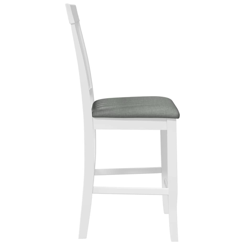 Barhocker mit Kissen 2 Stk. Weiß Massivholz Gummibaum