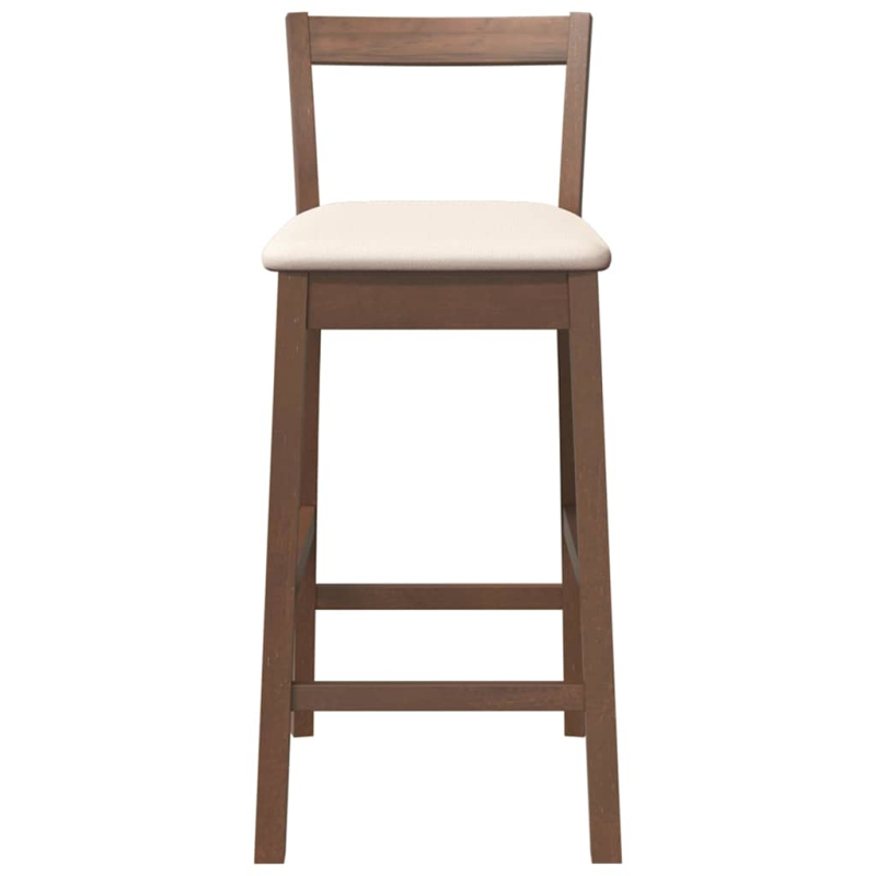 Barhocker mit Kissen 2 Stk. Braun Massivholz Gummibaum