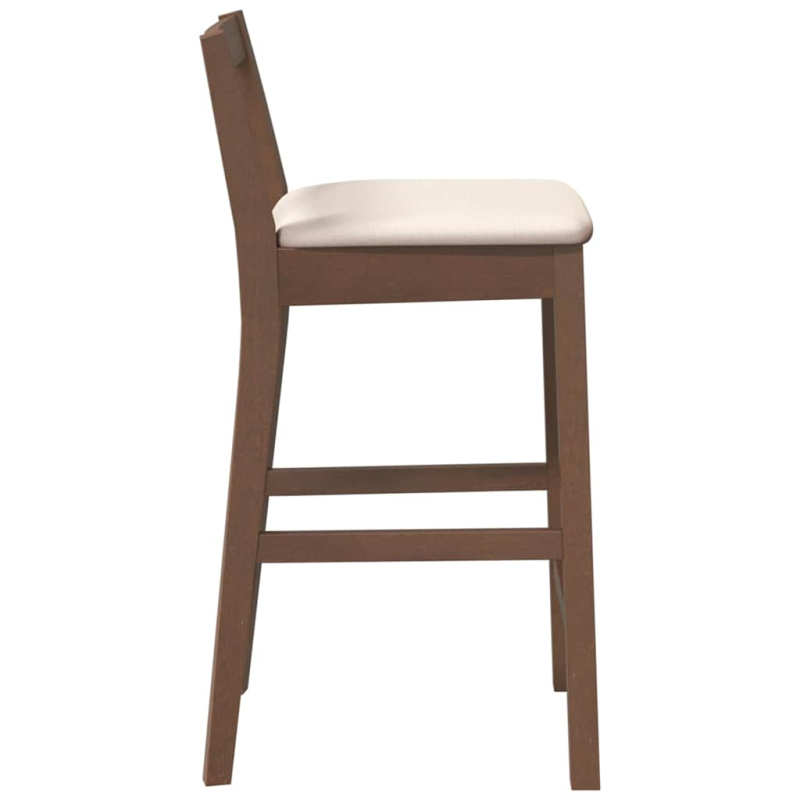 Barhocker mit Kissen 2 Stk. Braun Massivholz Gummibaum