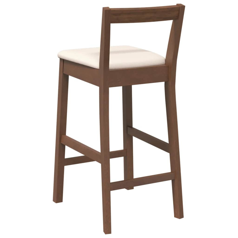 Barhocker mit Kissen 2 Stk. Braun Massivholz Gummibaum