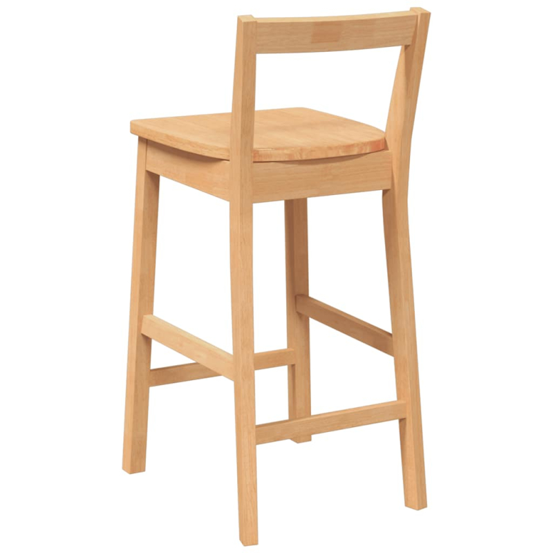 Barhocker 2 Stk. Natur Massivholz Gummibaum