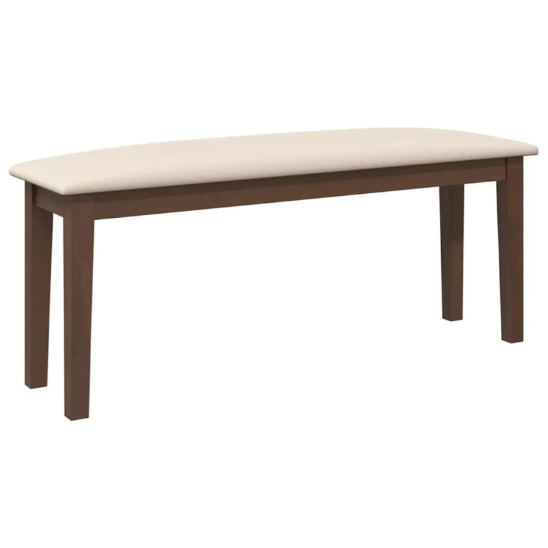 Bank 110 cm Braun Massivholz Gummibaum