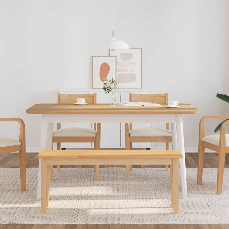 Bank 110 cm Massivholz Gummibaum