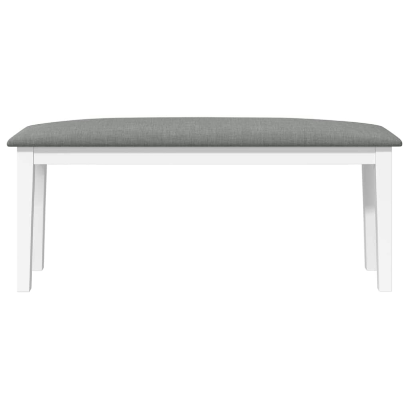 Bank 110 cm Weiß Massivholz Gummibaum