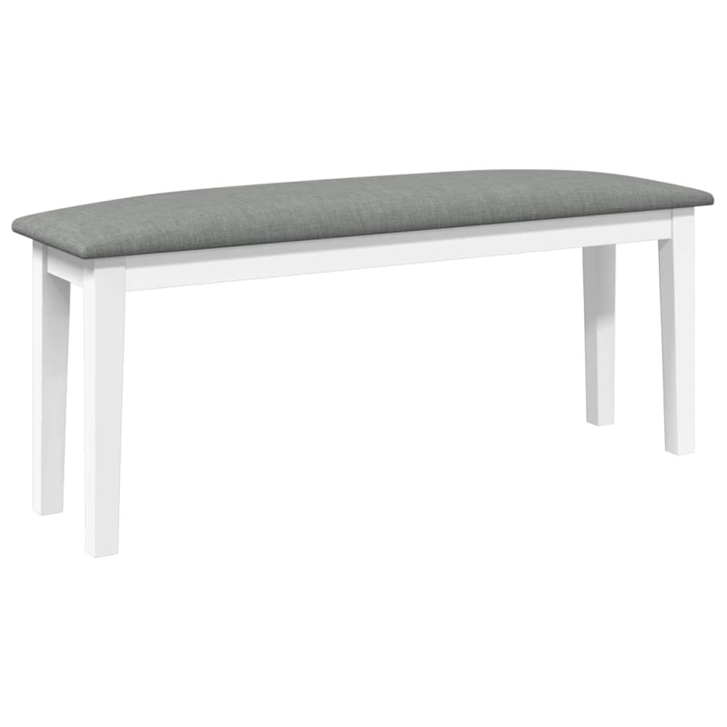 Bank 110 cm Weiß Massivholz Gummibaum