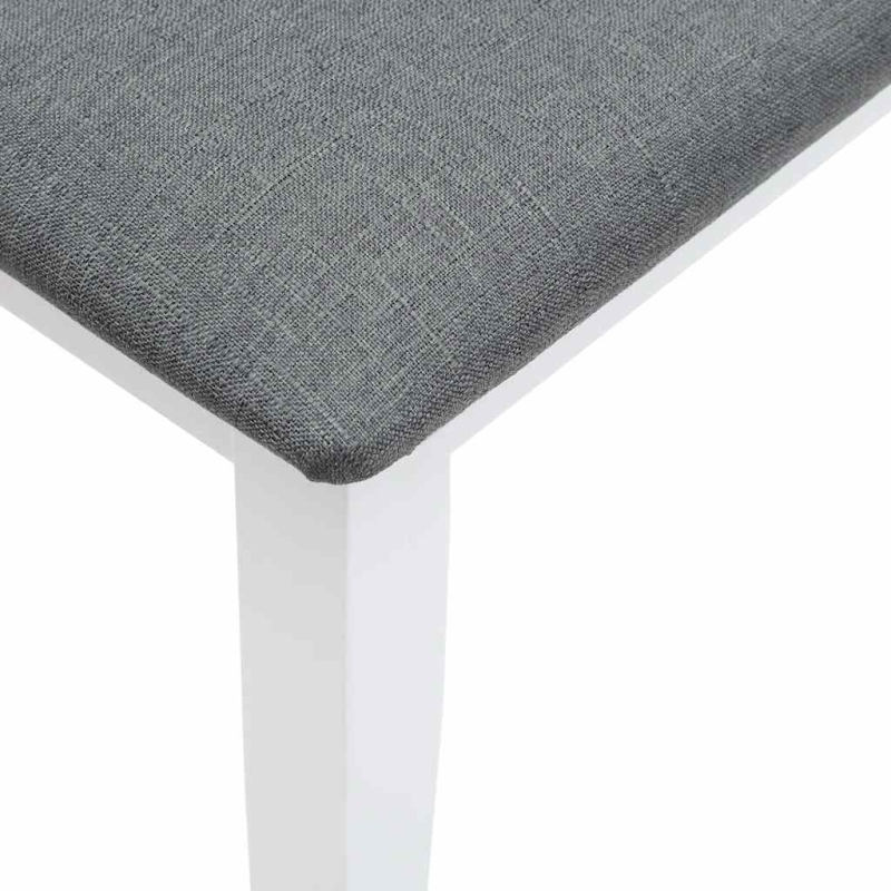 Bank 110 cm Weiß Massivholz Gummibaum