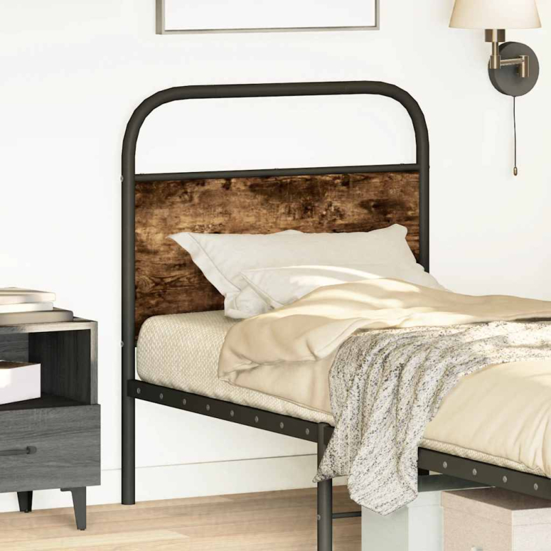 Kopfteil Räuchereiche 80 cm Stahl und Holzwerkstoff