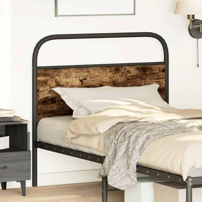 Kopfteil Räuchereiche 90 cm Stahl und Holzwerkstoff