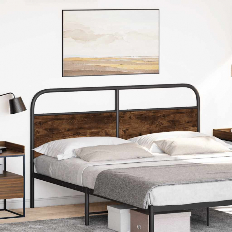 Kopfteil Räuchereiche 150 cm Stahl und Holzwerkstoff