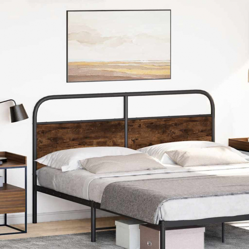 Kopfteil Räuchereiche 160 cm Stahl und Holzwerkstoff