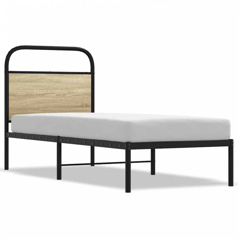 Kopfteil Sonoma-Eiche 75 cm Stahl und Holzwerkstoff