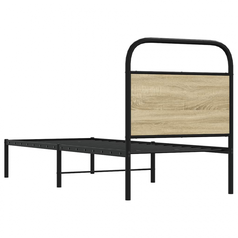 Kopfteil Sonoma-Eiche 75 cm Stahl und Holzwerkstoff