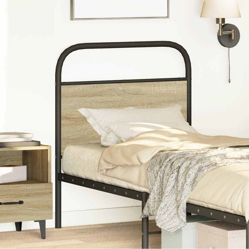 Kopfteil Sonoma-Eiche 80 cm Stahl und Holzwerkstoff