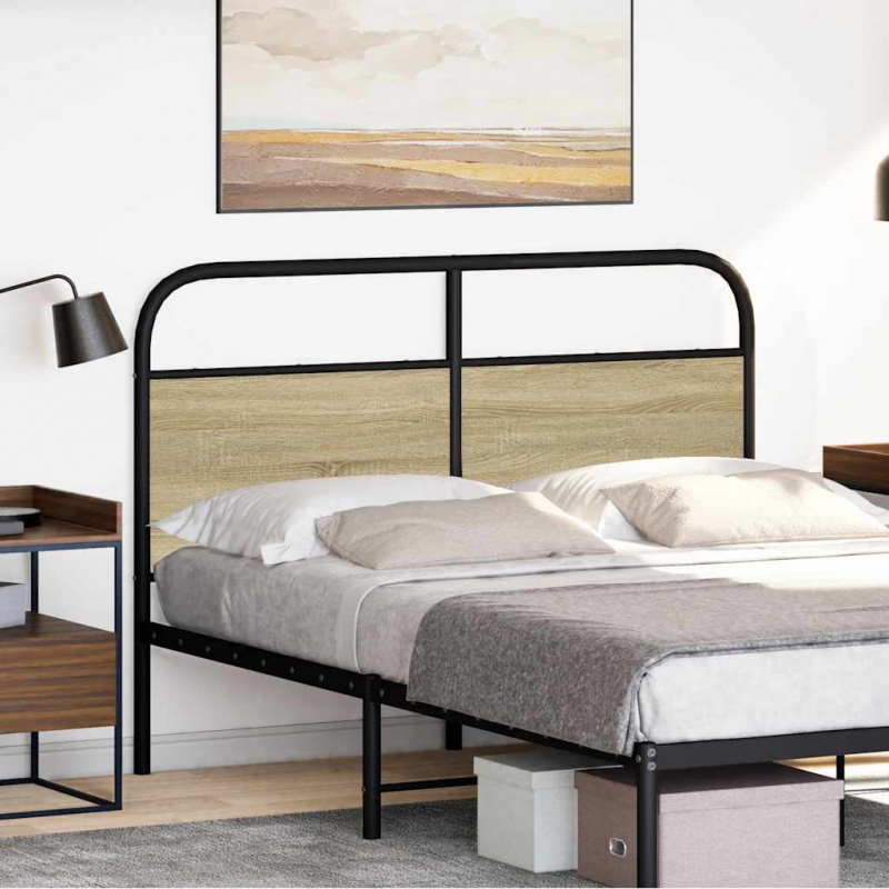 Kopfteil Sonoma-Eiche 135 cm Stahl und Holzwerkstoff